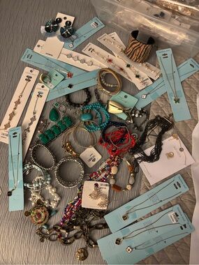 Mixed Costume Jewelry Lot with Turquoise & Coral Accents